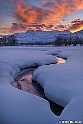 Meandering Stream Winter Sunset 012518 4204