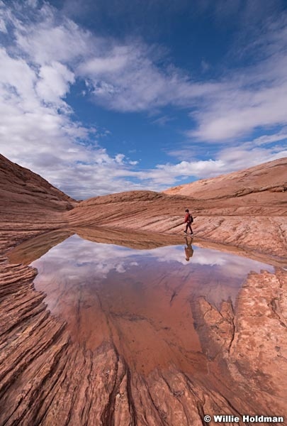 Boy Reflection Waterhole 102018 2166