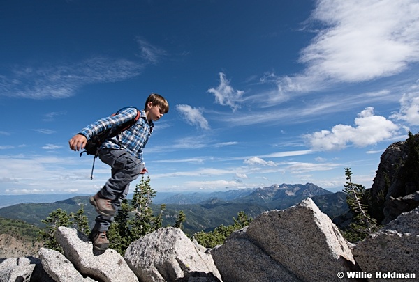 Young Boy Hiking Ridge 070915 6551