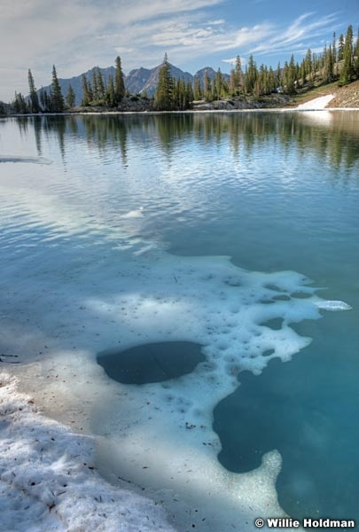 Red Pine Lake with iceberg