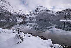 O Hara Lake snow Reflection 7608