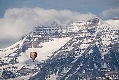 Hot Air Balloon over Timpanogos from heber valley 5917