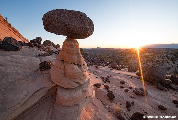 Balanced Lava Rock Sunburst,Boulder, Utah