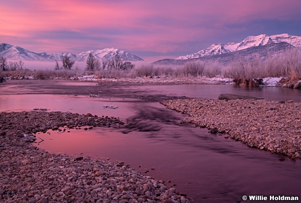 Provo River Pink Reflections 122119 9697 5