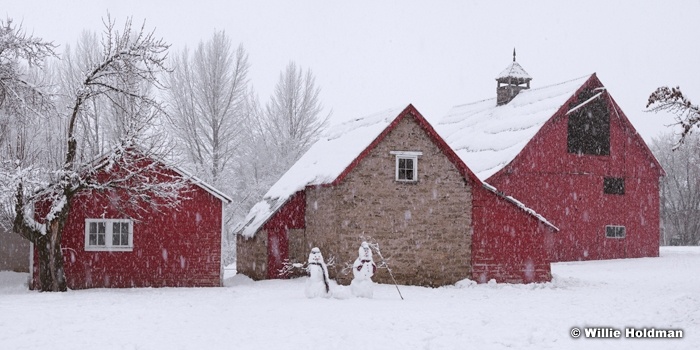 Red Barn Snowman 011315