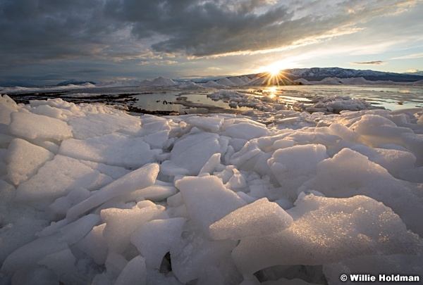 Utah Lake Sunset Ice 021117 4488