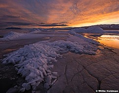 Utah Lake Sunset Ice 021117 4602