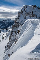 Cottonwood Ridge Line in winter with cornice, Utah