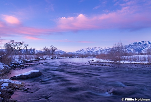 Provo River with timpanogos from Heber Valley, Utah
