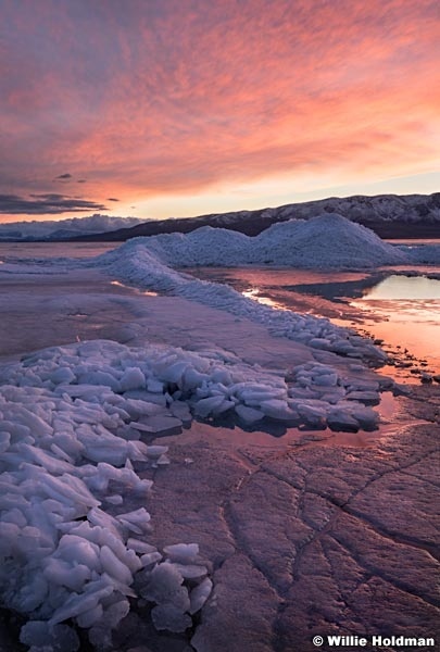 Utah Lake Sunset Ice 021117 4630